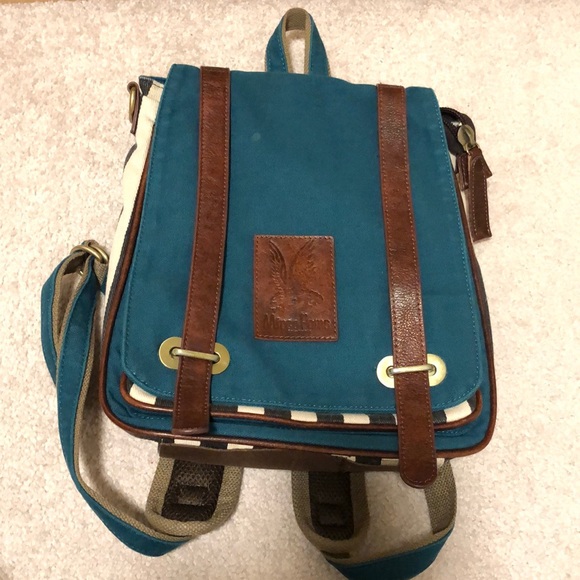 Leather green back pack(adjustable) - Picture 1 of 4
